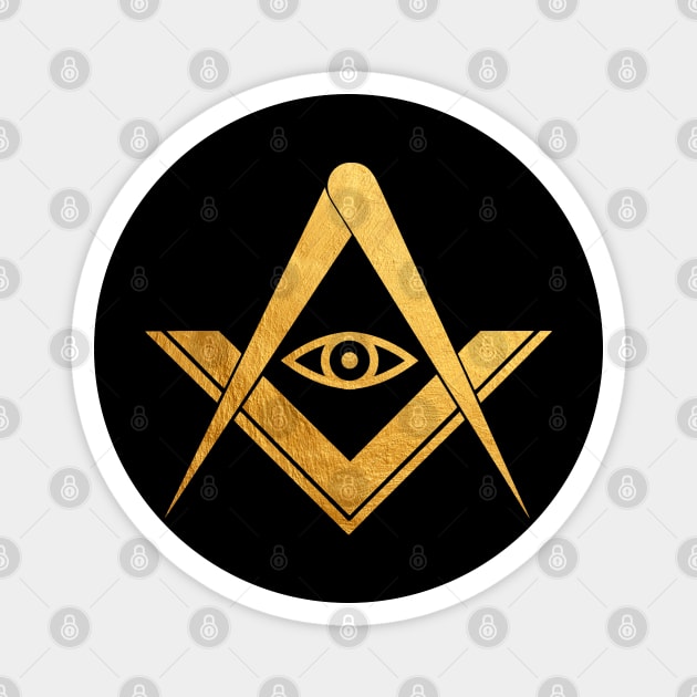 Freemasonic Gold All seeing eye Symbol Magnet by ppandadesign